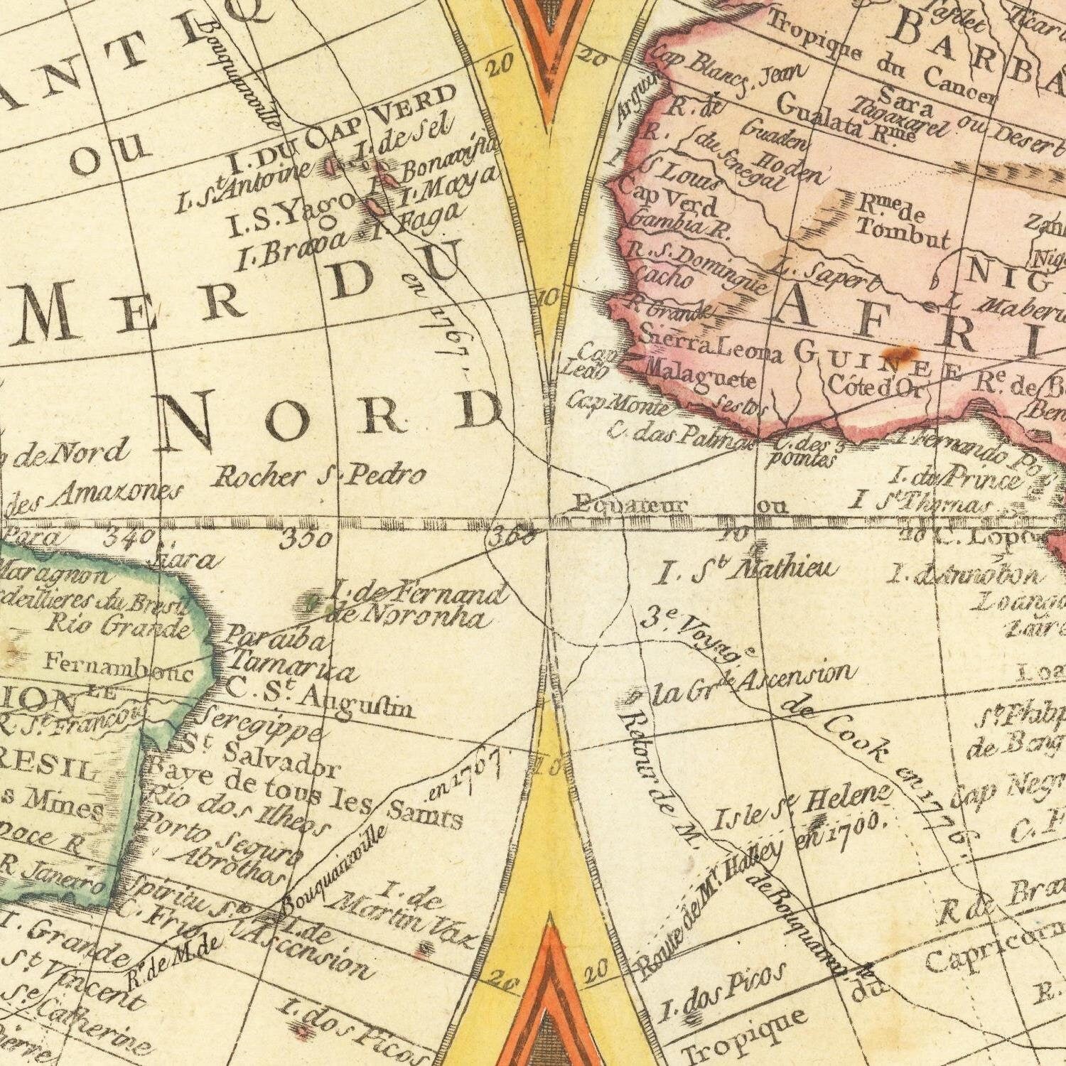 detail of the map from the centre