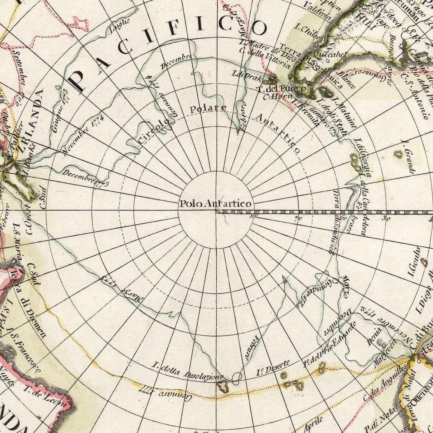 detail of the map from the centre