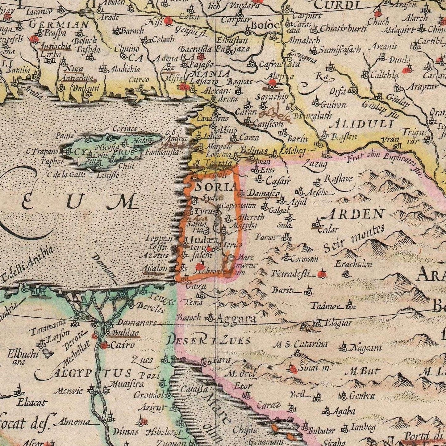detail of the map from the centre