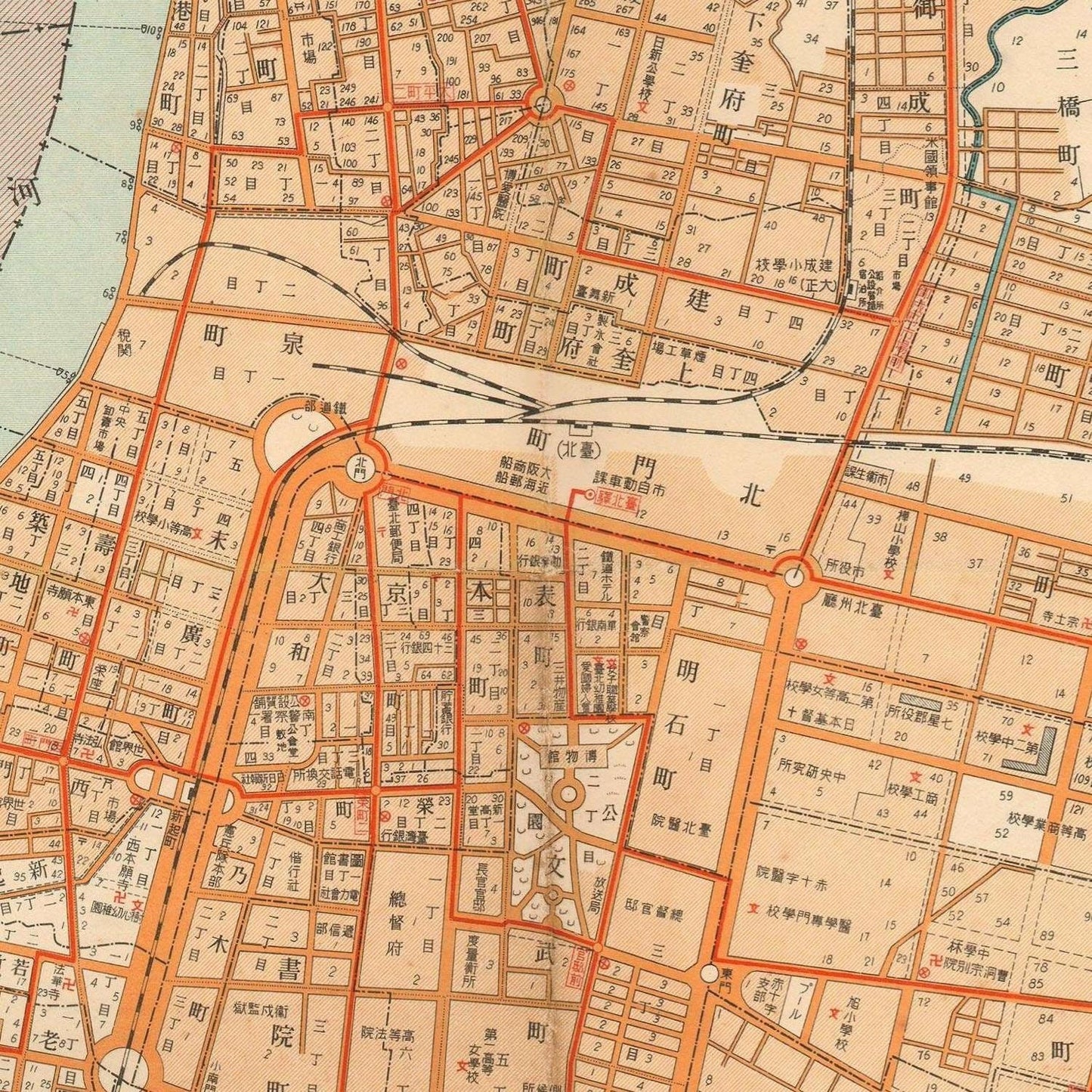 detail of the map from the centre