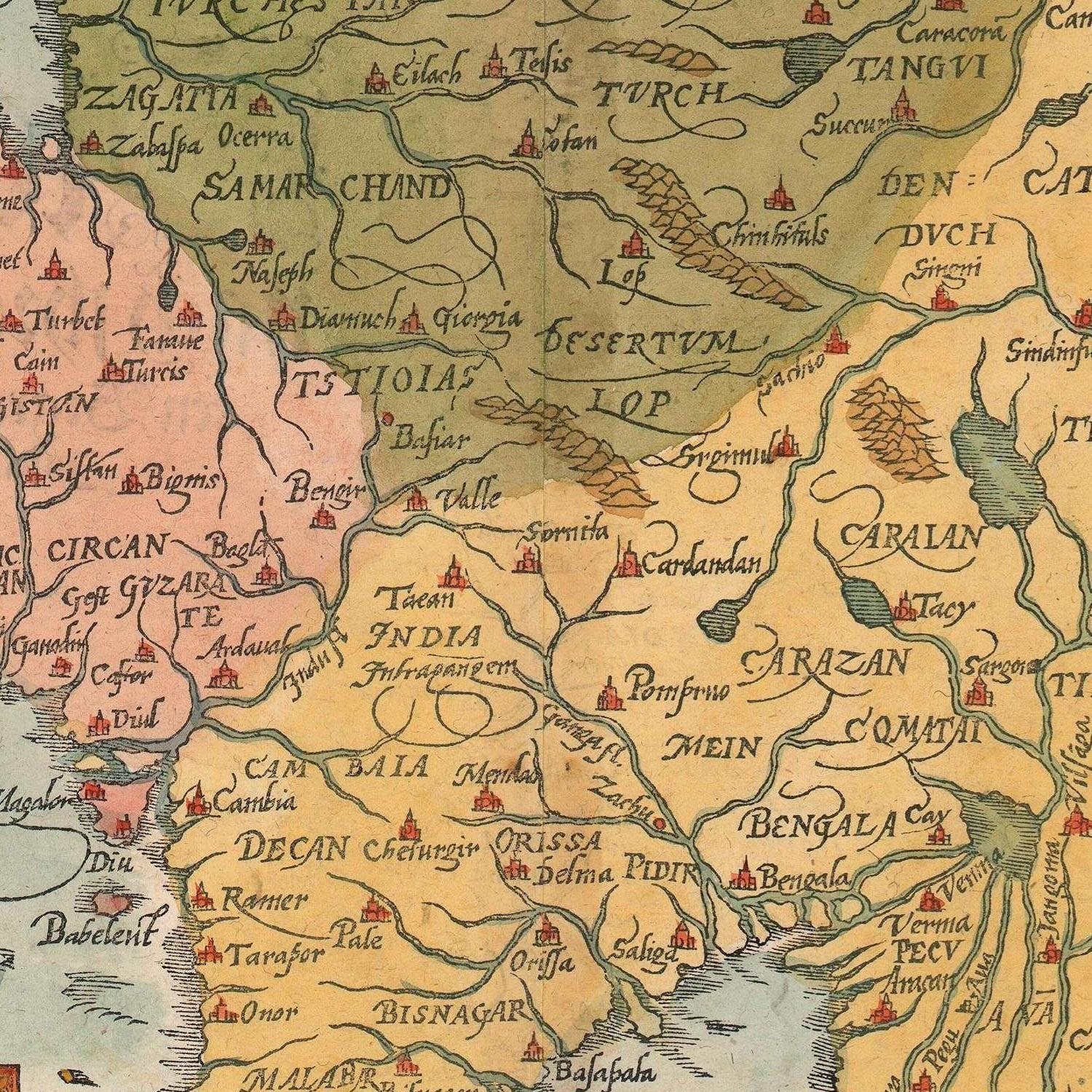 detail of the map from the centre