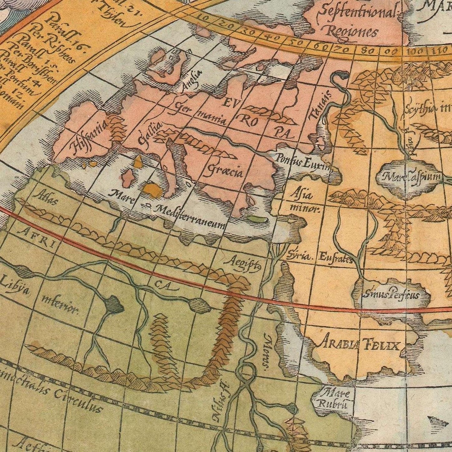 detail of the map from the centre left