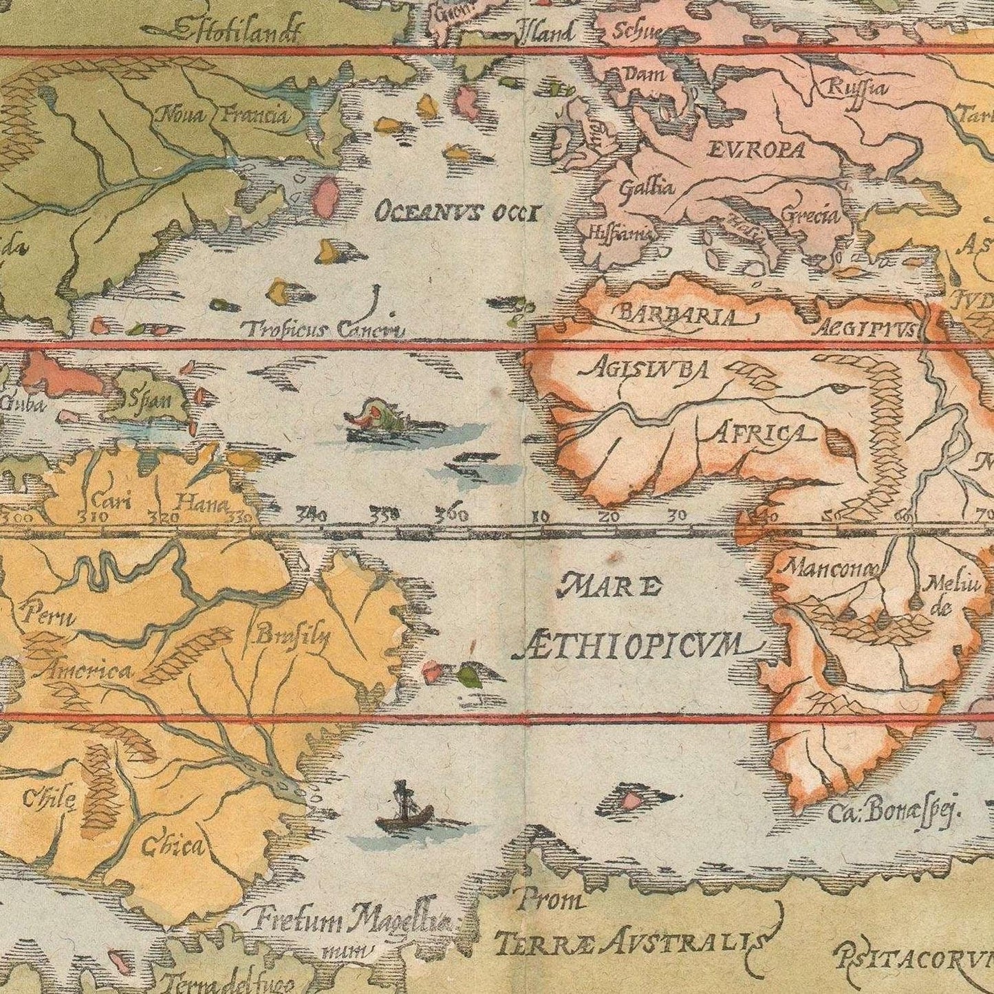 detail of the map from the centre