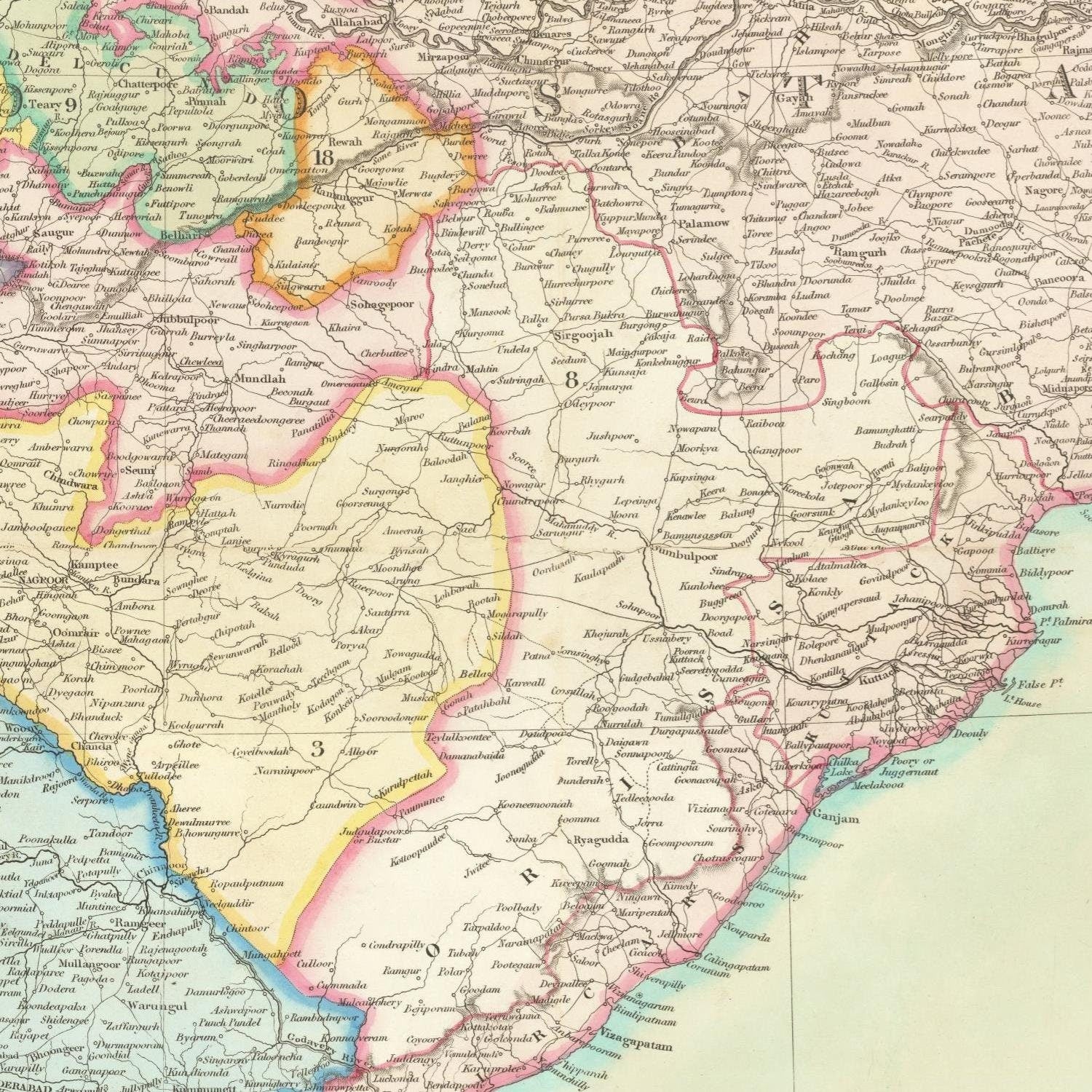 detail of the map from the centre