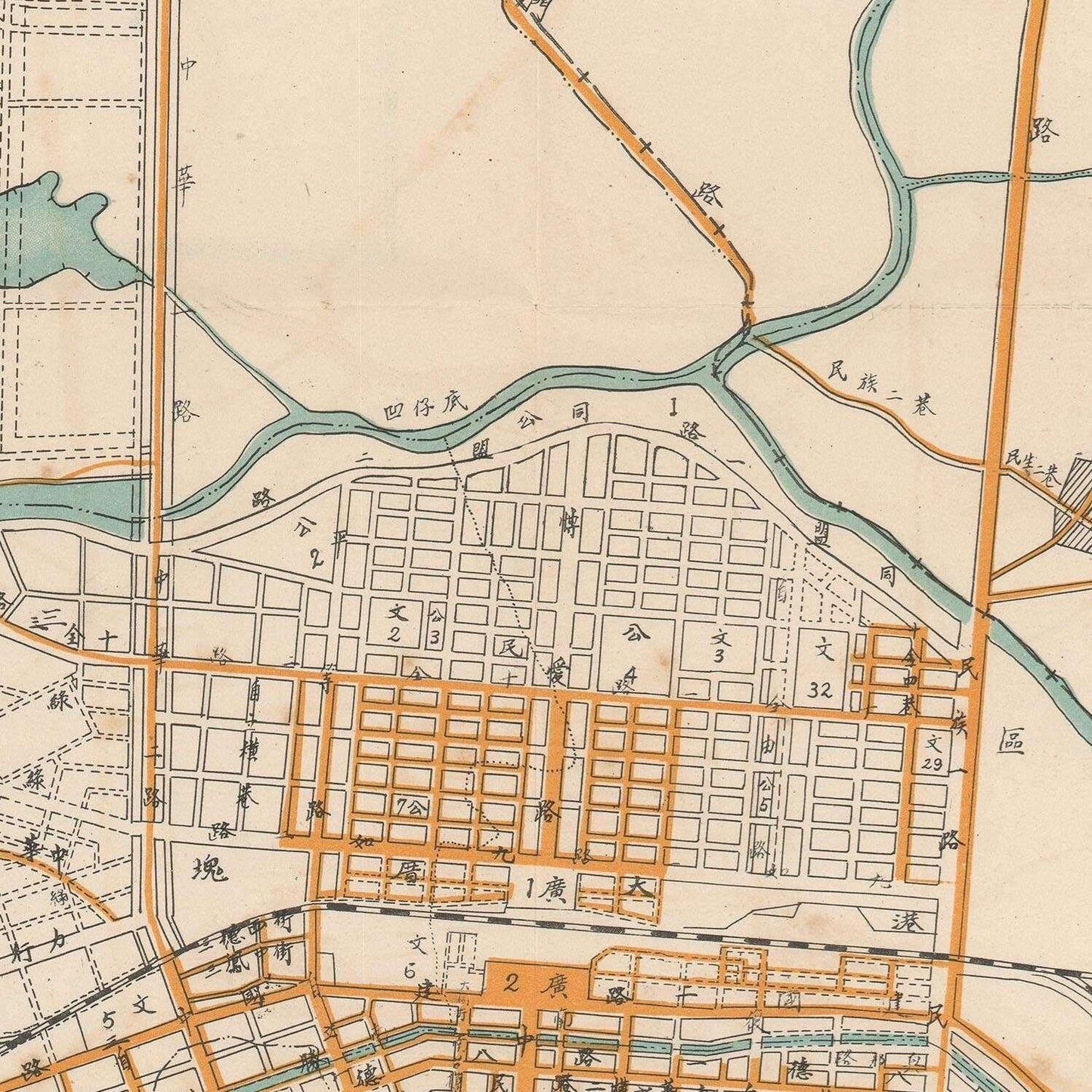 detail of the map from the centre