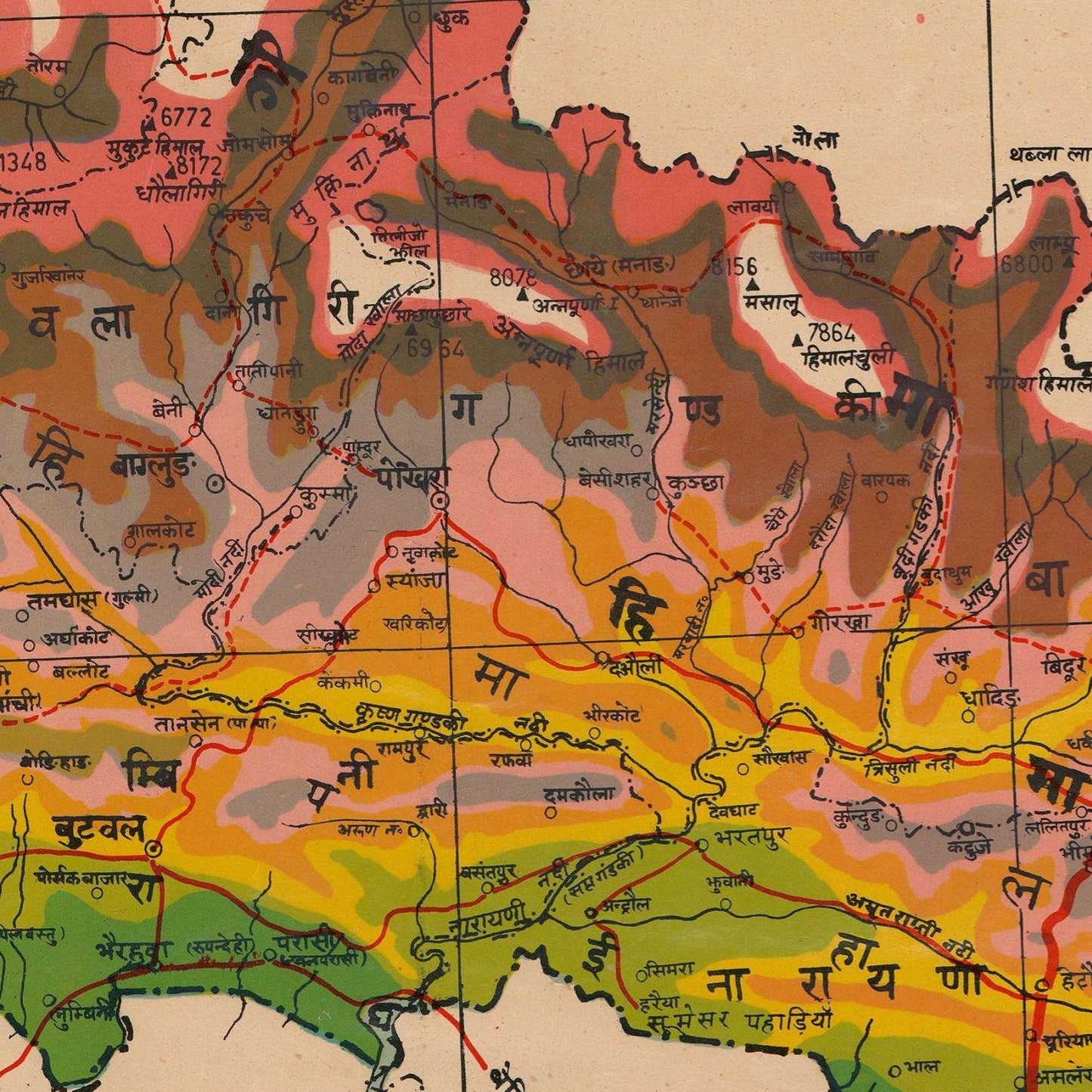 detail of the map from the centre