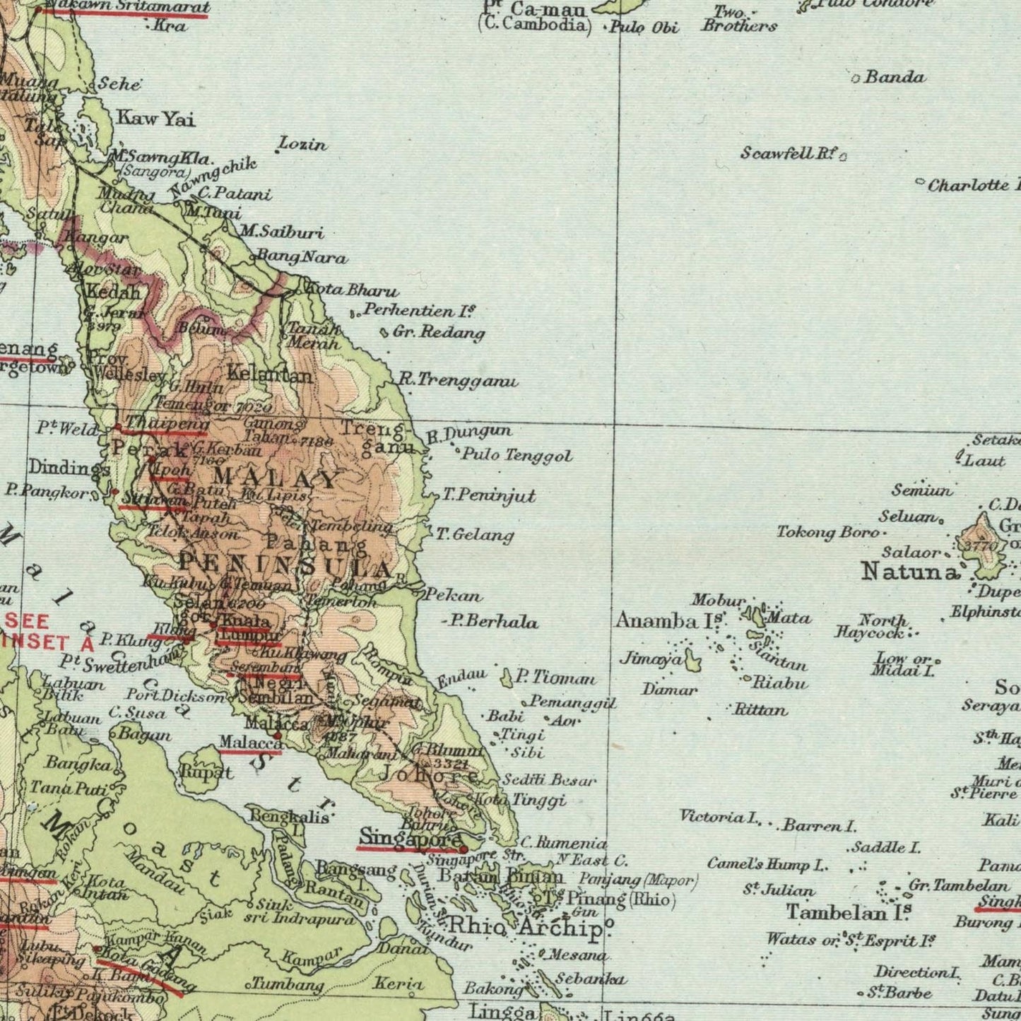 detail of the map from the centre