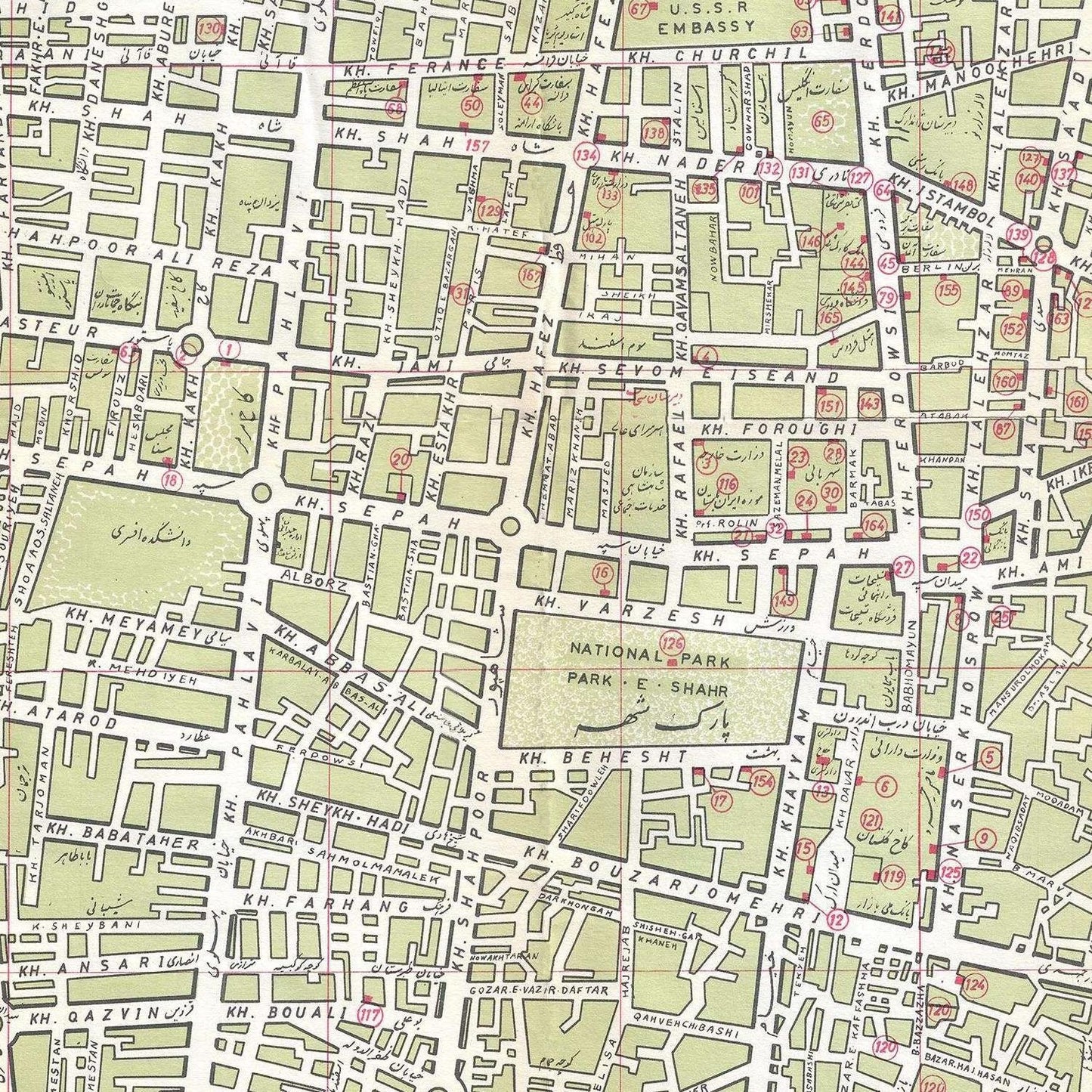 detail of the map from the centre