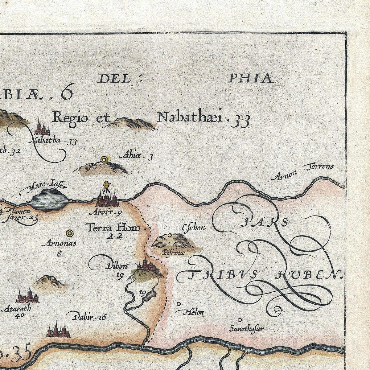 detail of the map from the top right corner