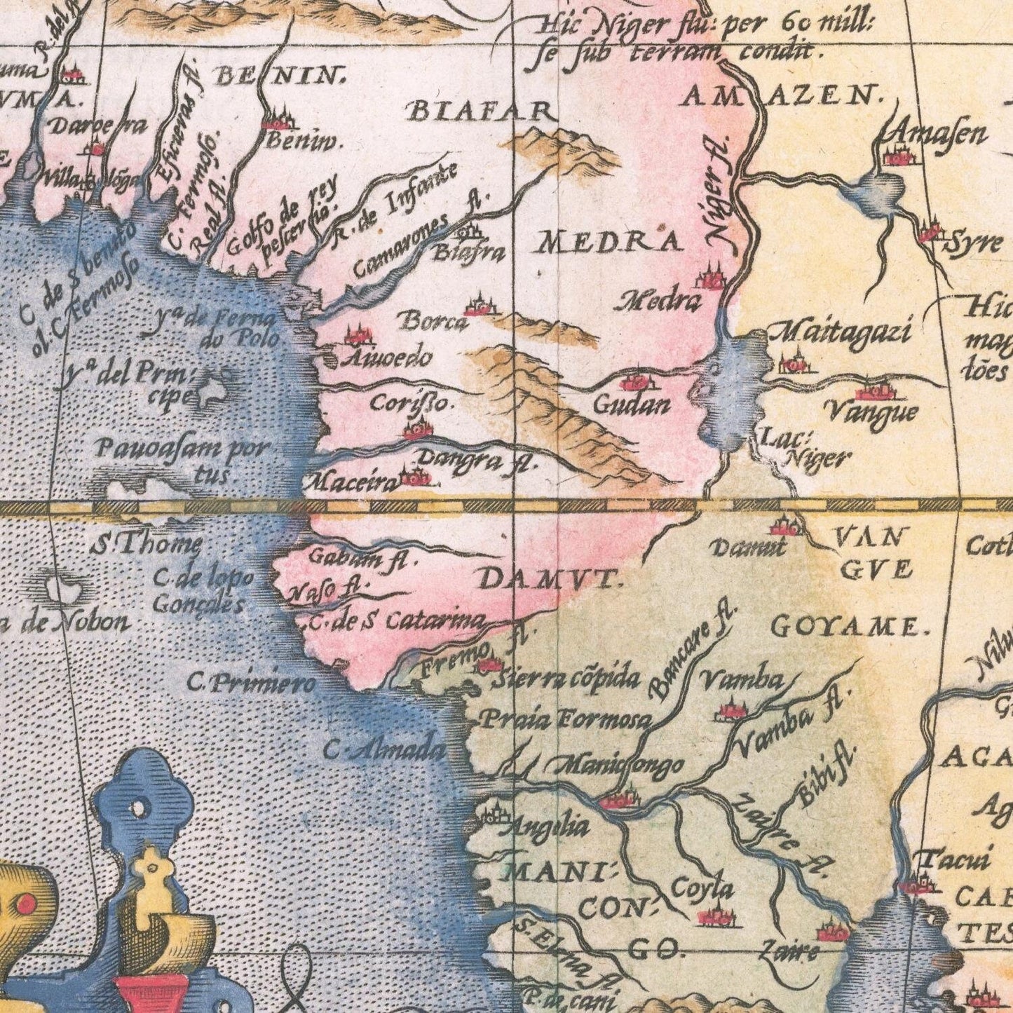 detail of the map from the centre