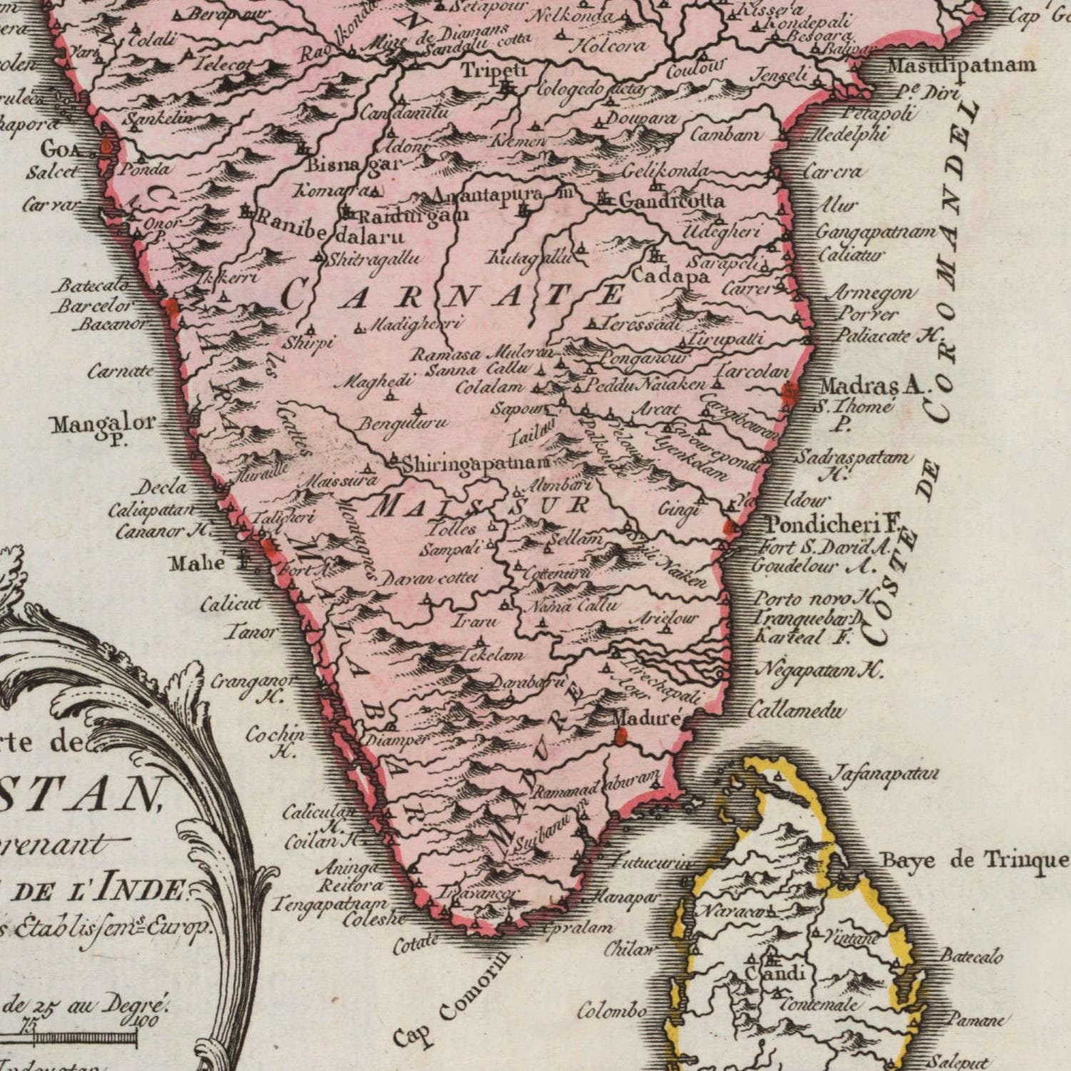 detail of the map from the centre