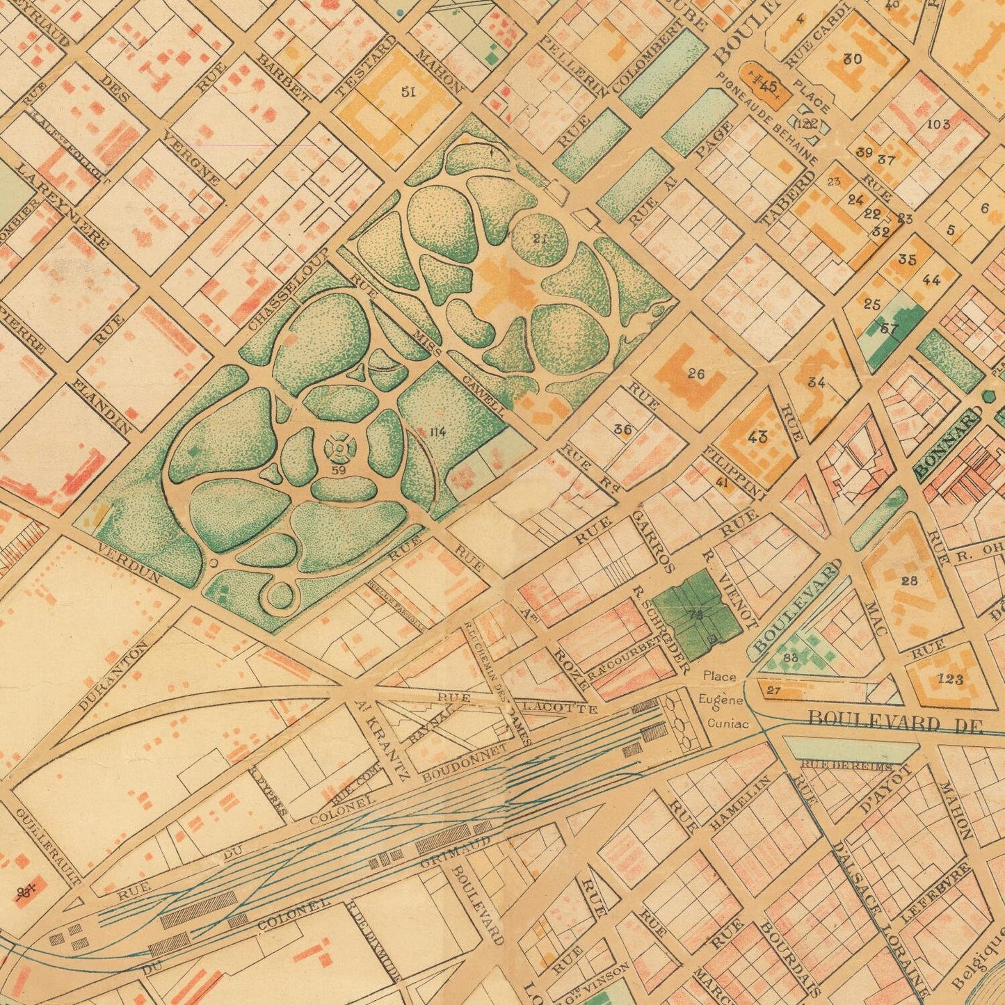 detail of the map from the centre