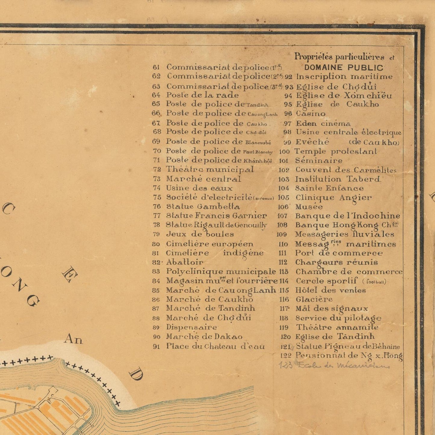detail of the map from the top right corner