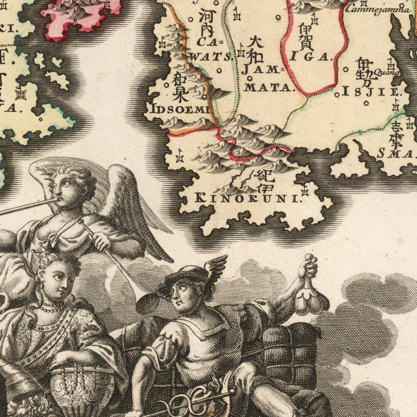 detail of the map from the centre