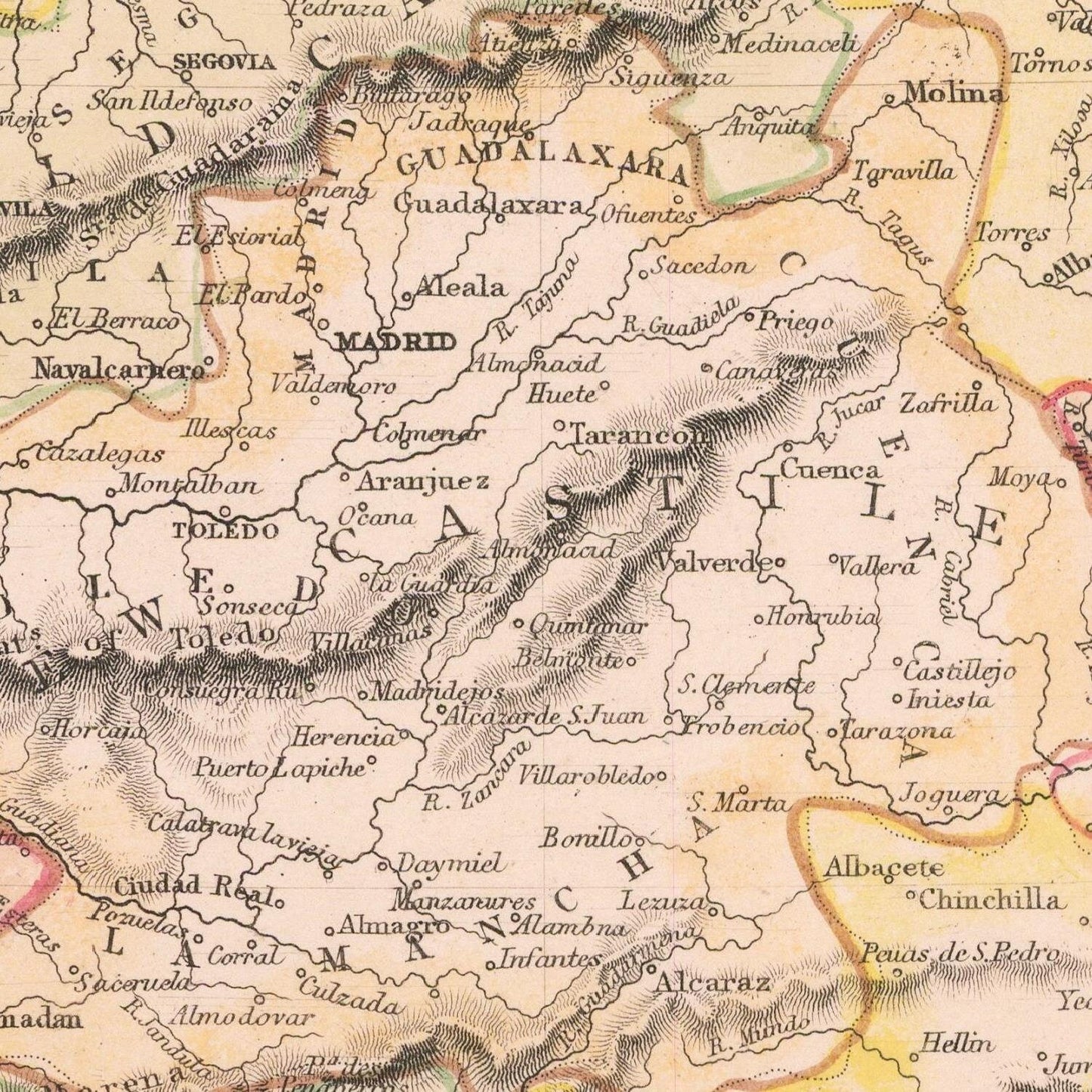 detail of the map from the centre