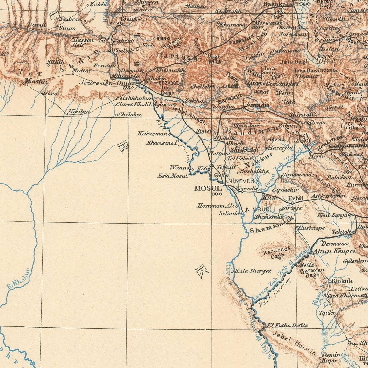 detail of the map from the centre