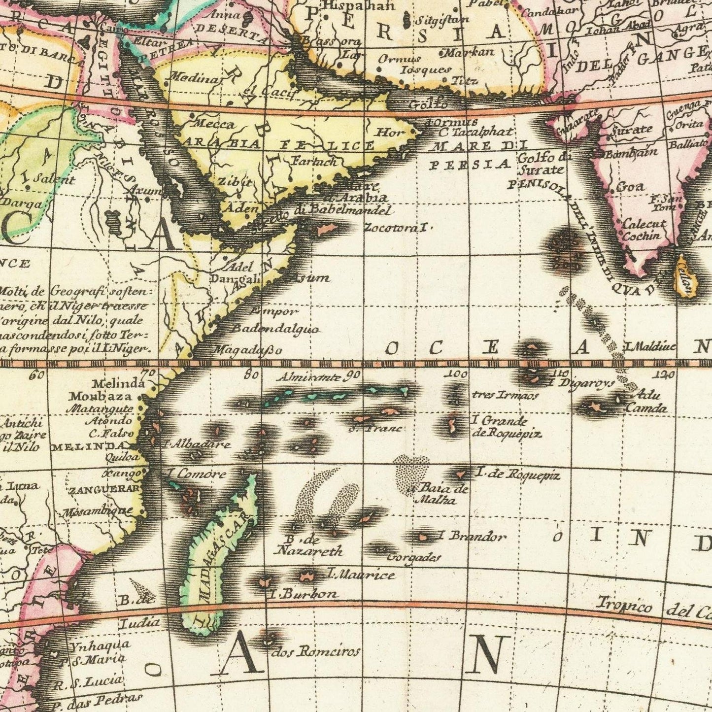 detail of the map from the centre