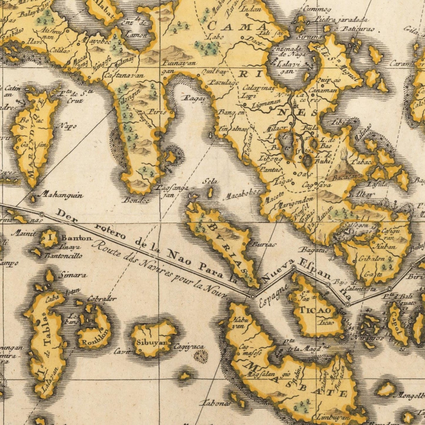 detail of the map from the centre