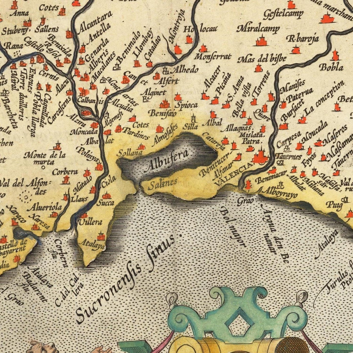 detail of the map from the centre