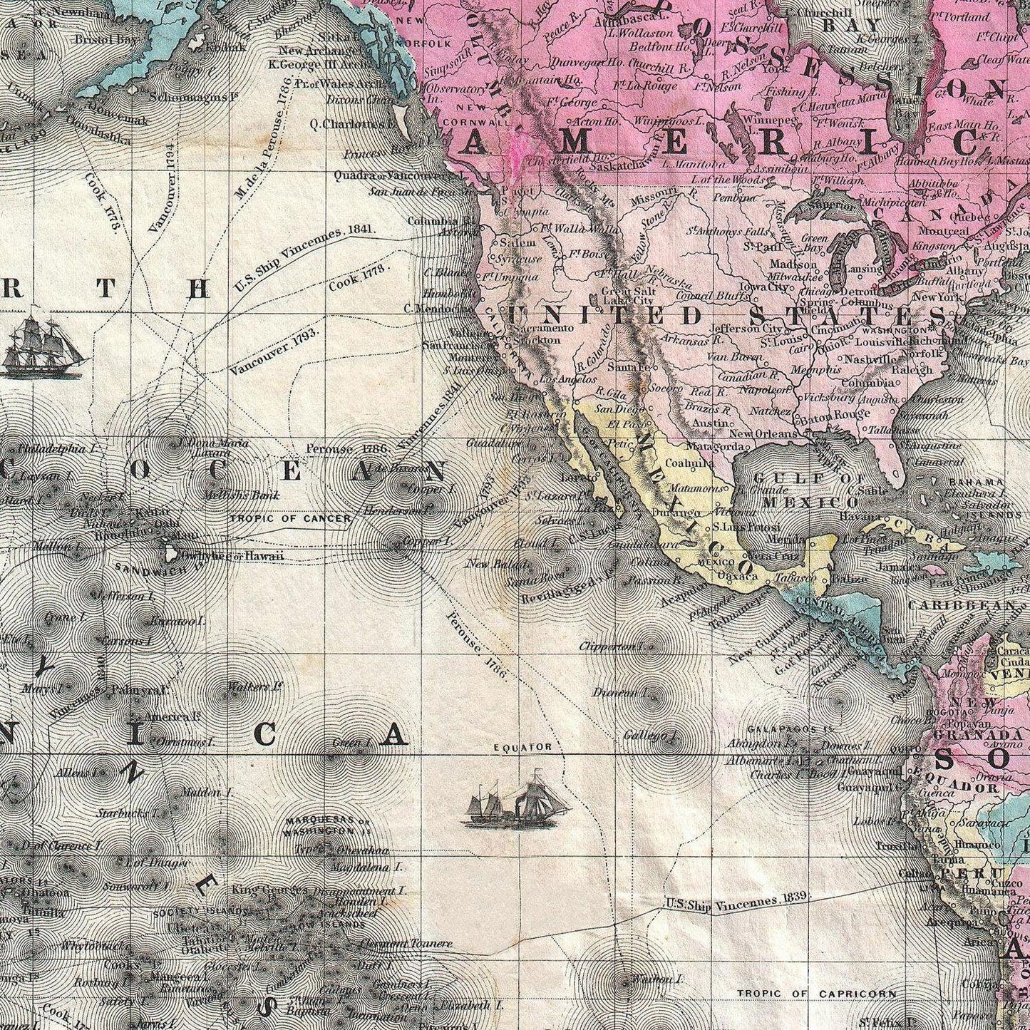detail of the map from the centre