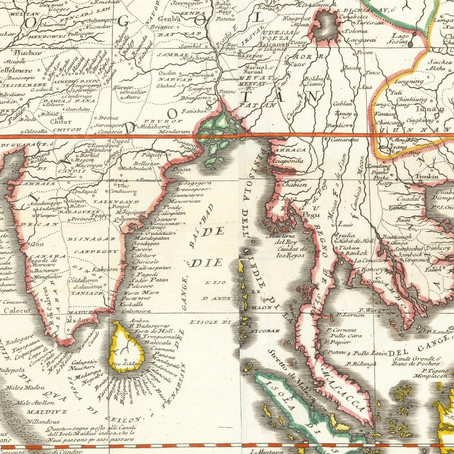 detail of the map from the centre