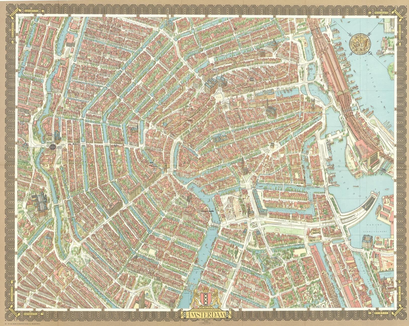 presentation of the map reproduction without a frame