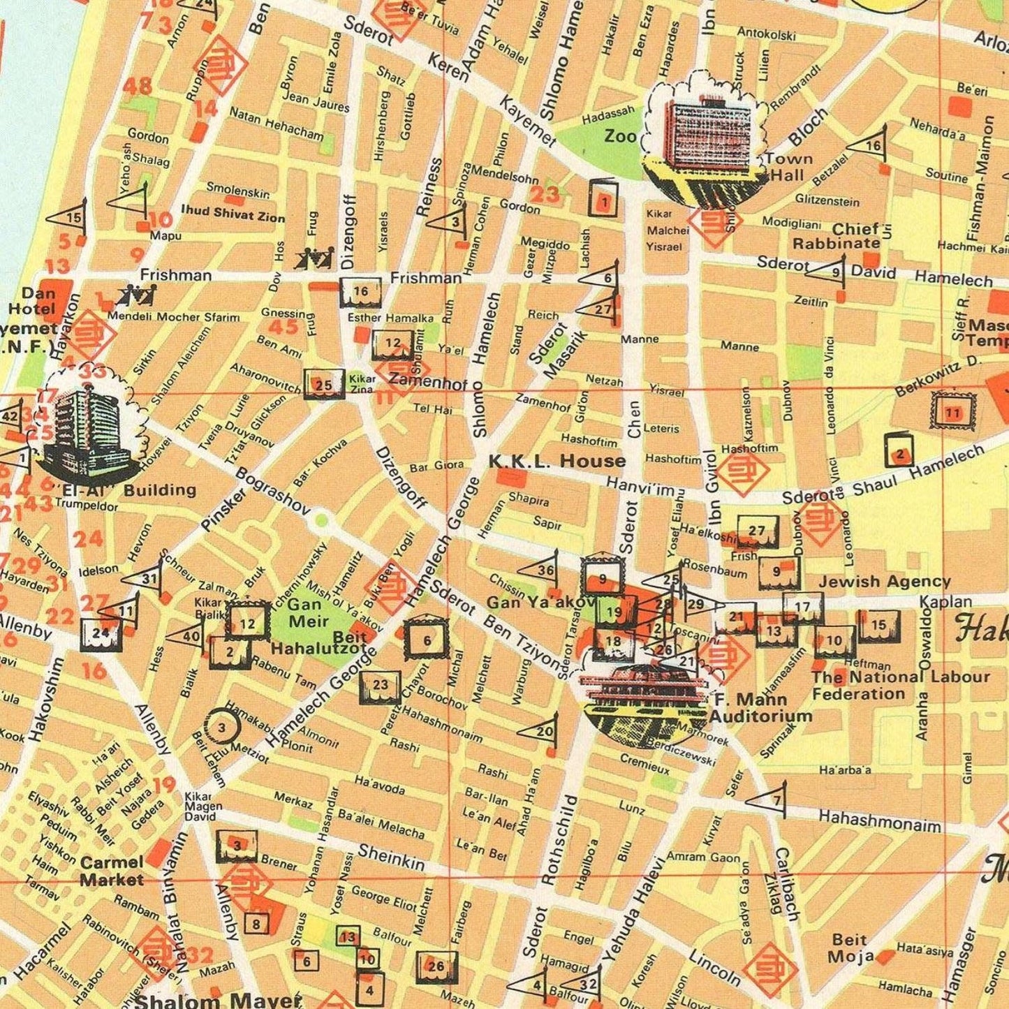 detail of the map from the centre