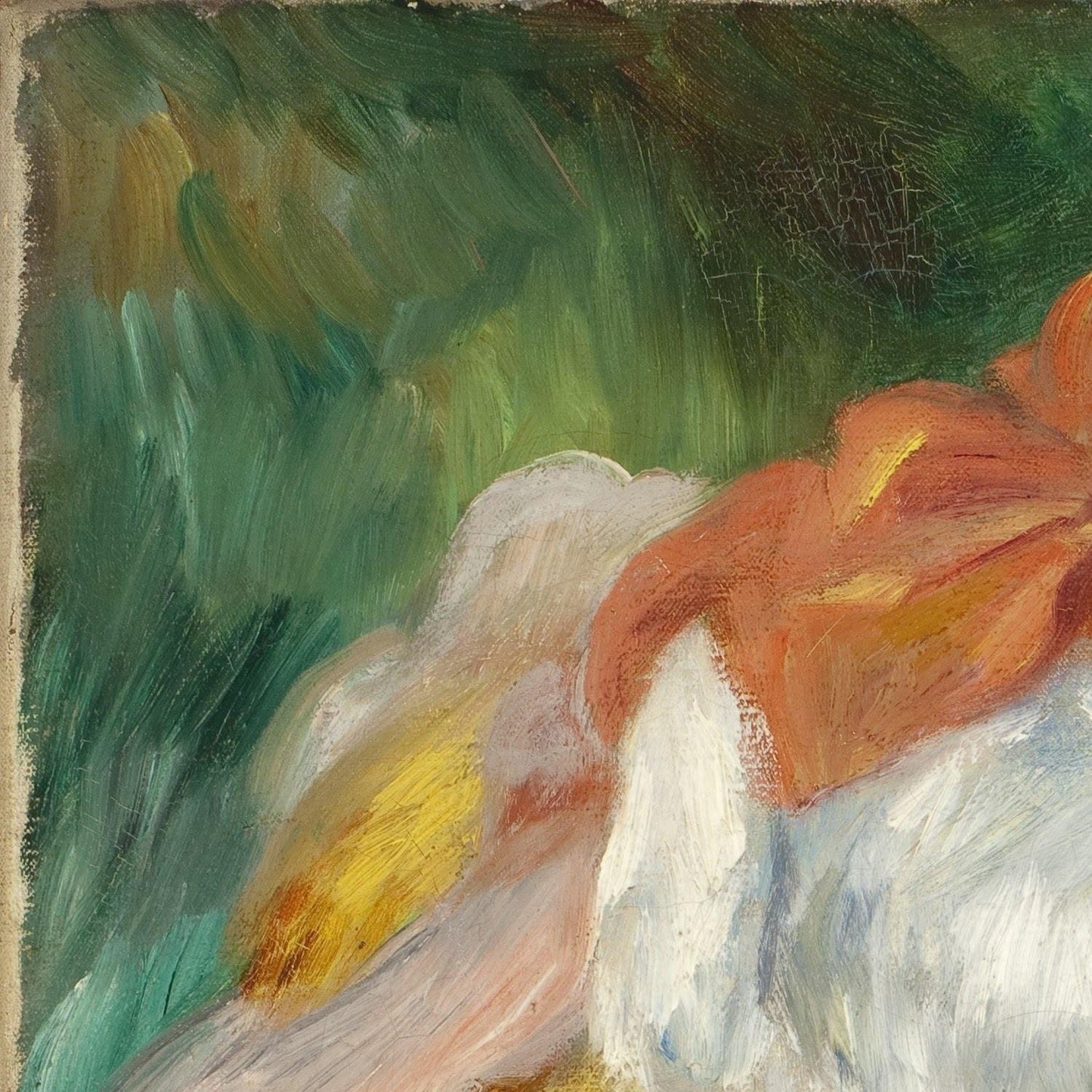 detail of the fine art reproduction from the top left corner