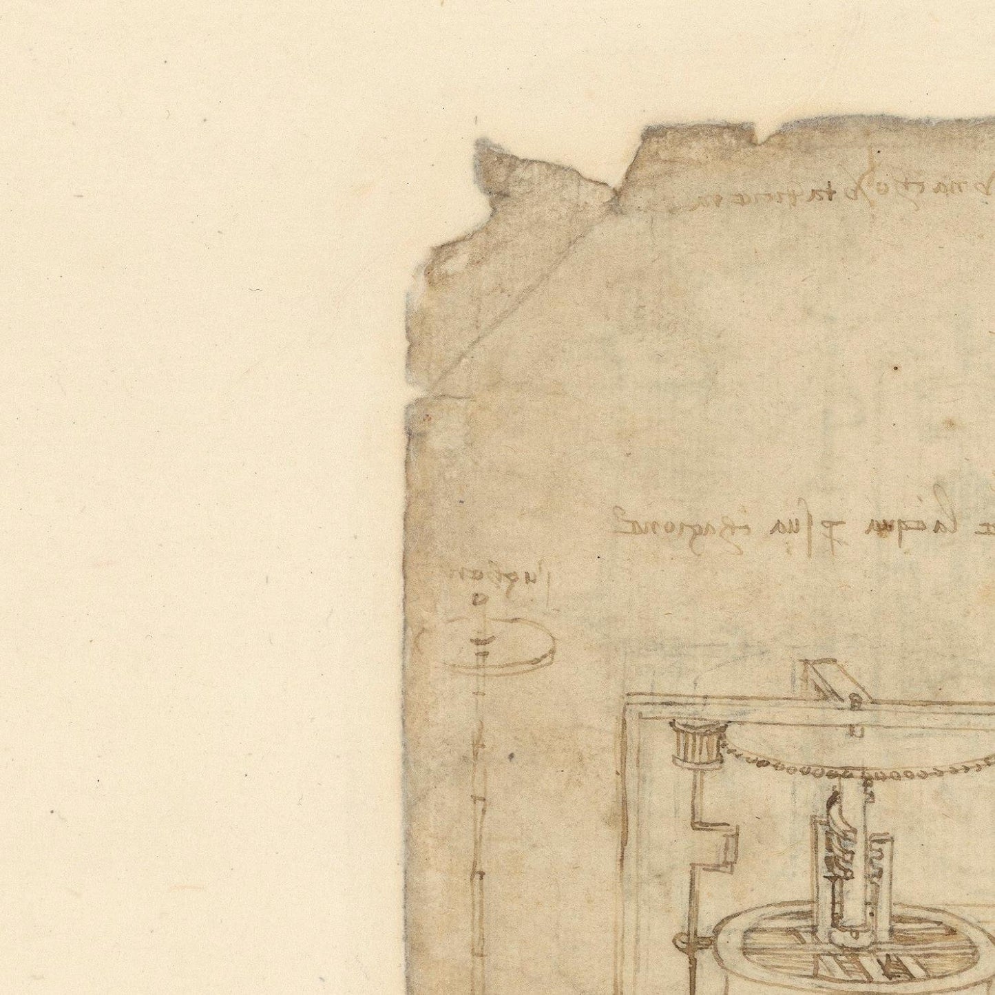 detail of the drawing reproduction from the top left corner