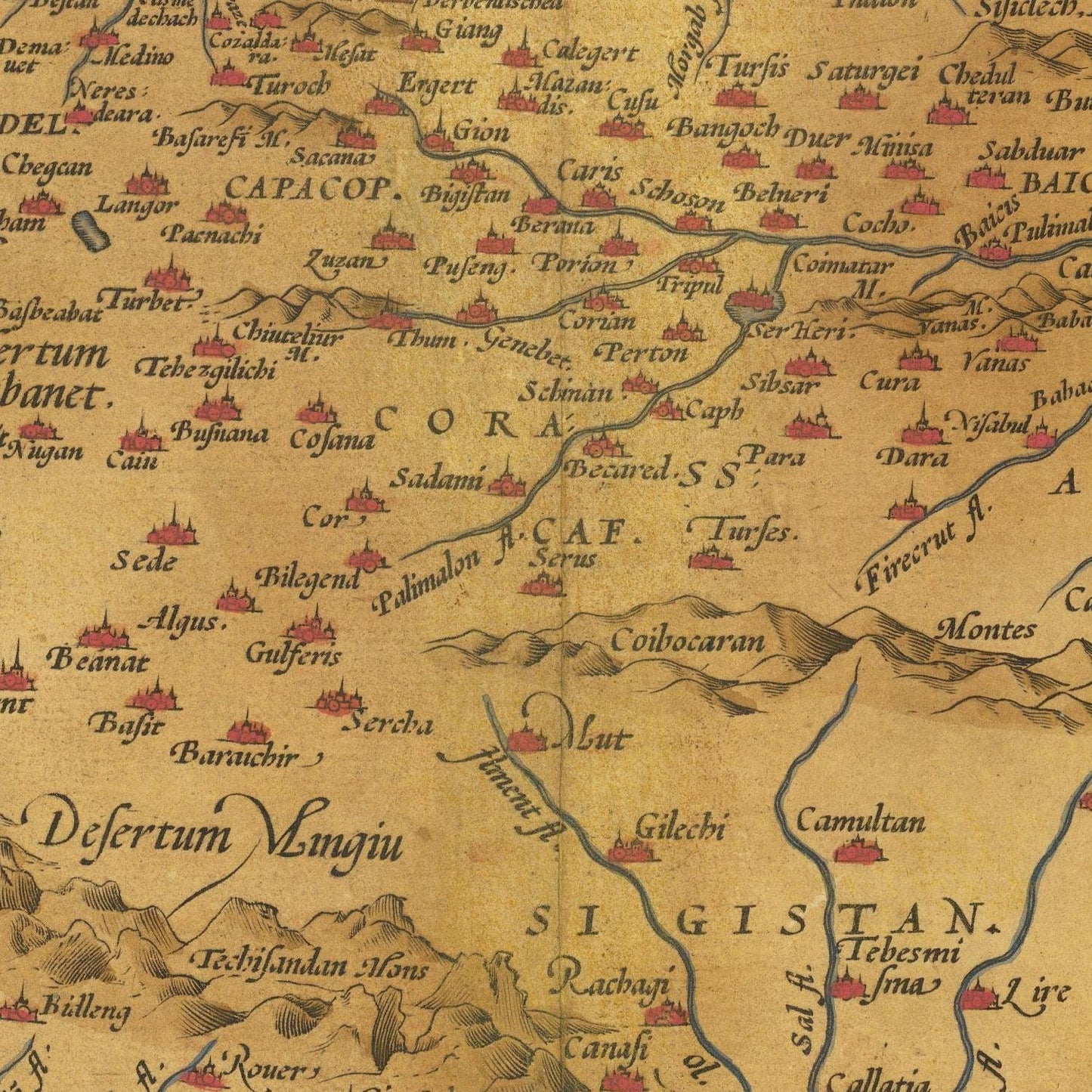 detail of the map from the centre