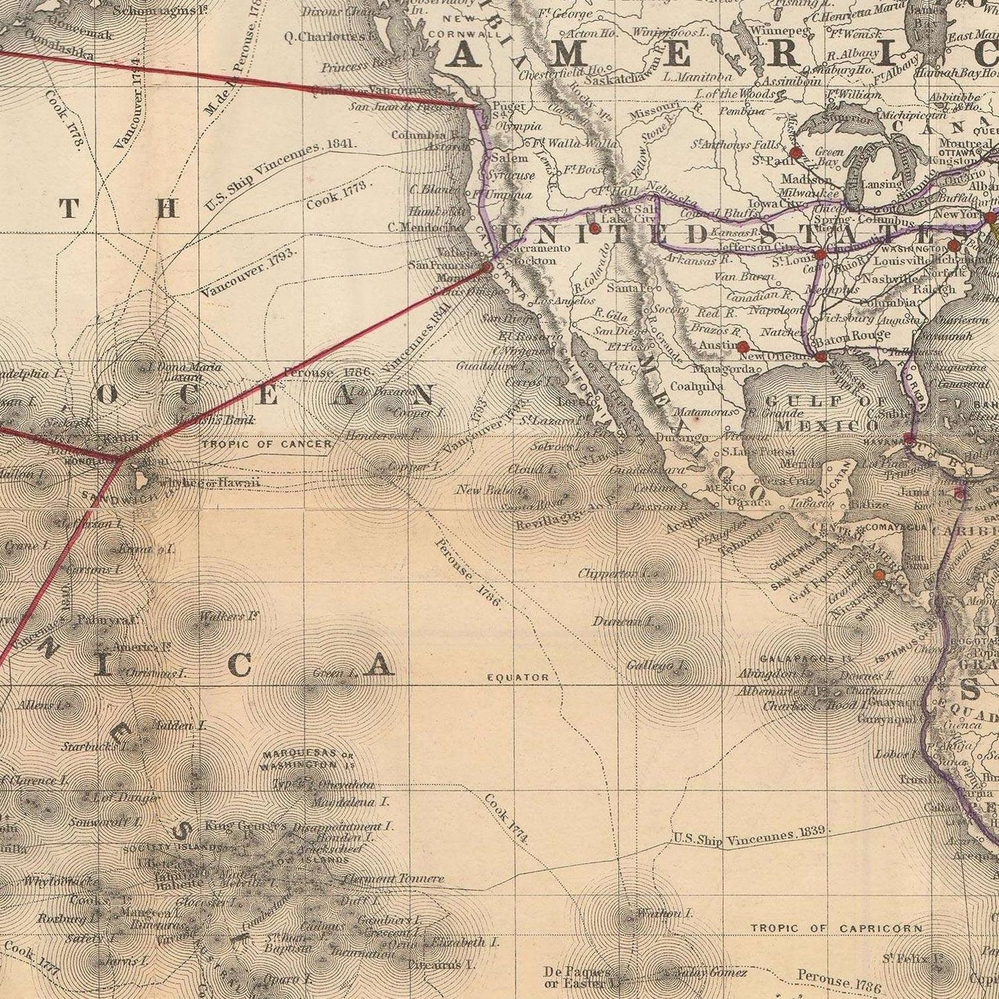 detail of the map from the centre