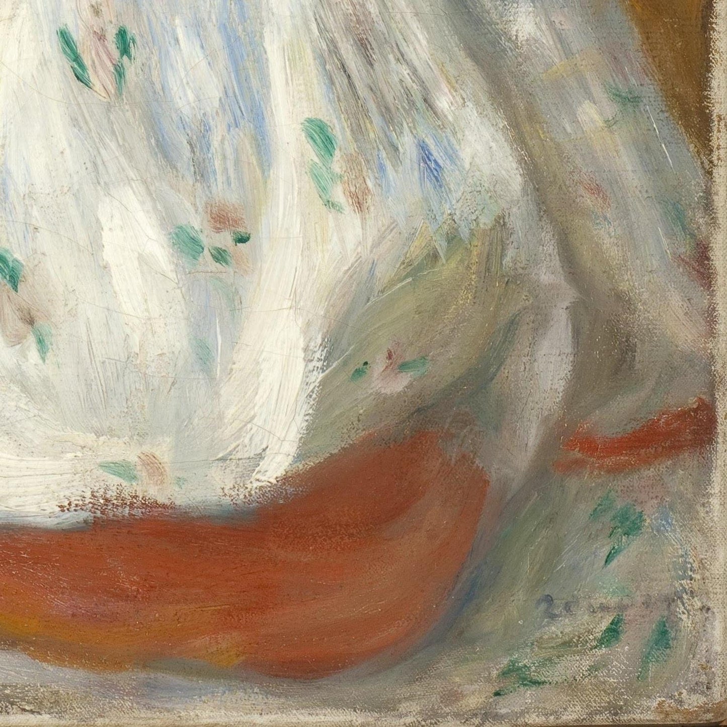 detail of the fine art reproduction from the bottom right corner