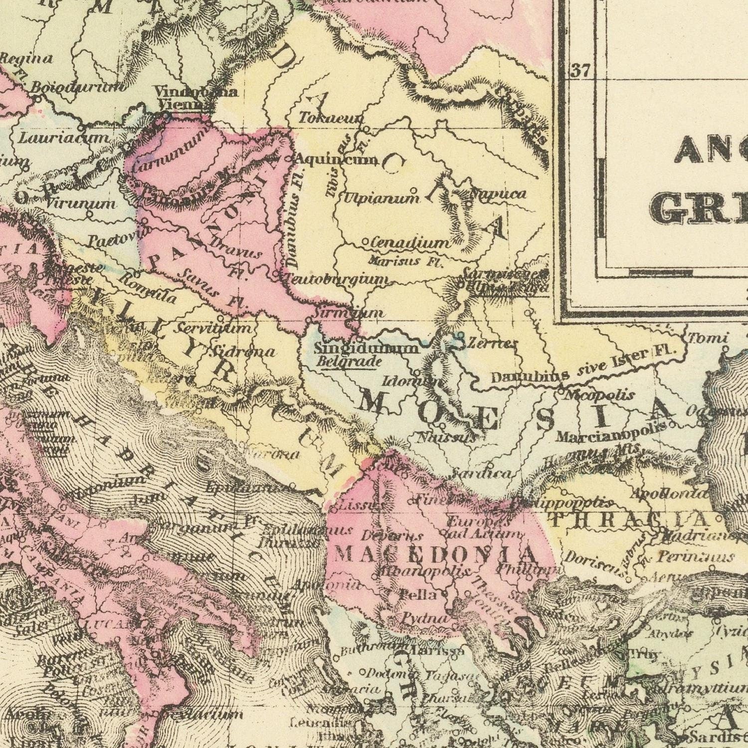detail of the map from the centre