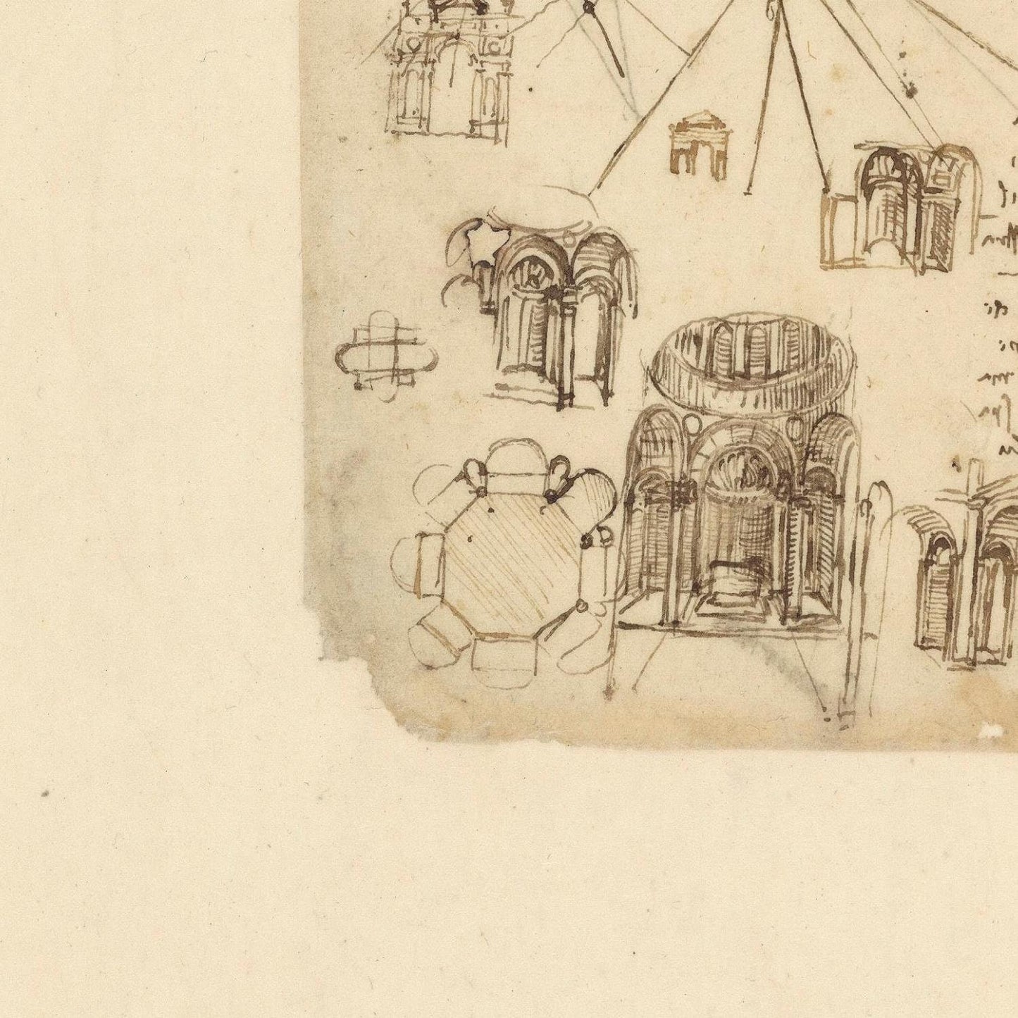 detail of the drawing reproduction from the bottom left corner