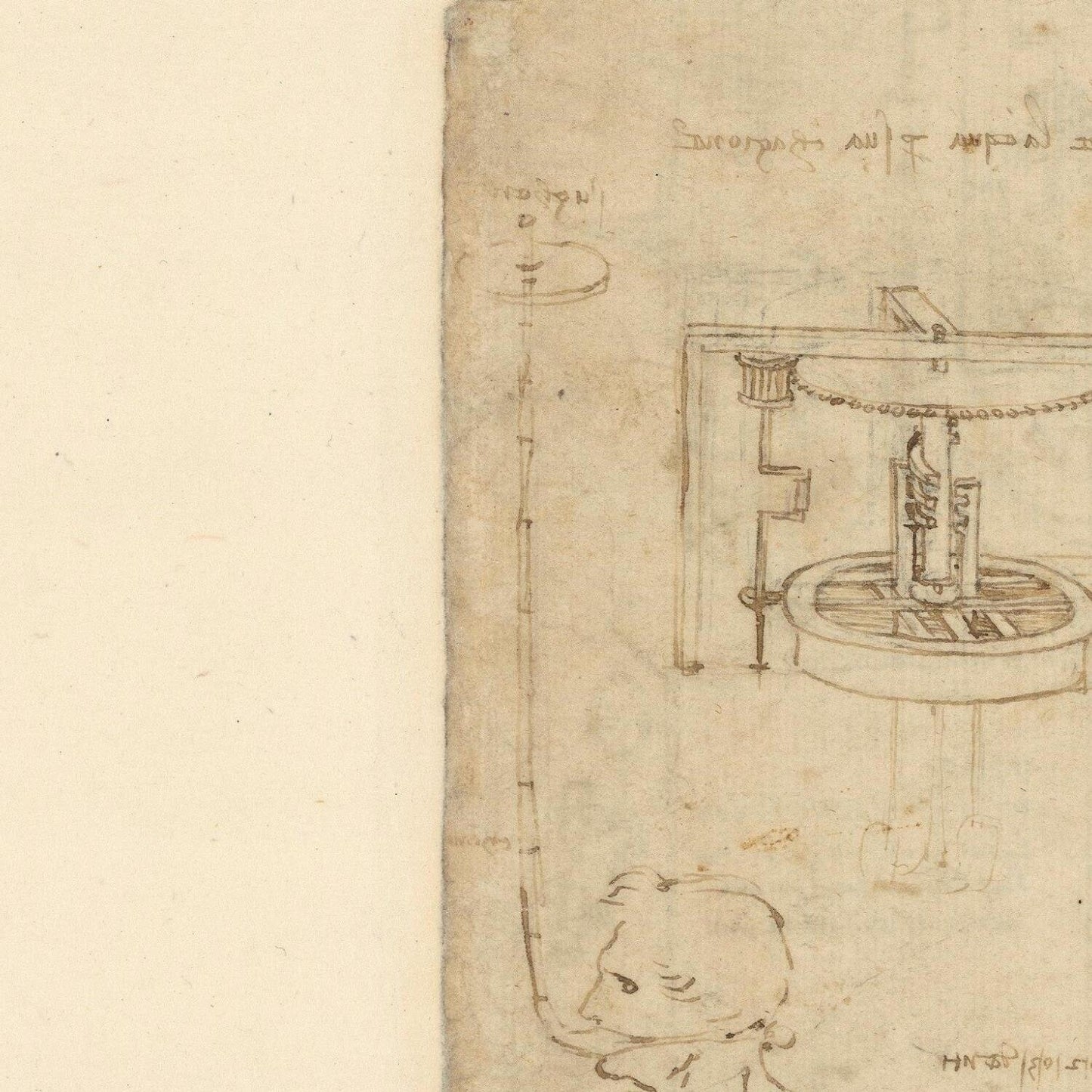 detail of the drawing reproduction from the centre left