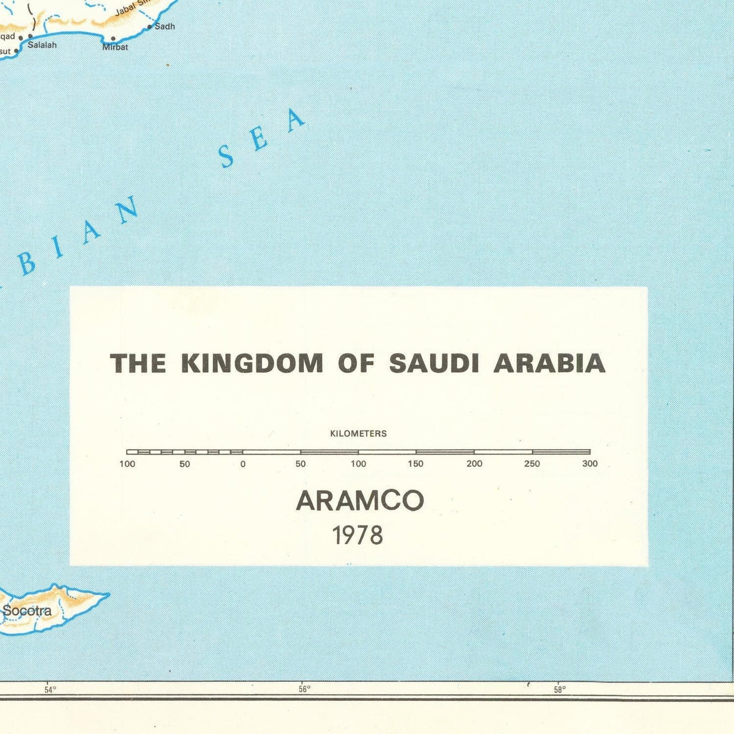 detail of the map from the bottom right corner