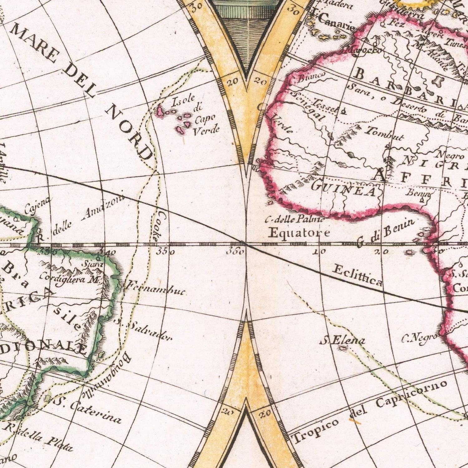 detail of the map from the centre