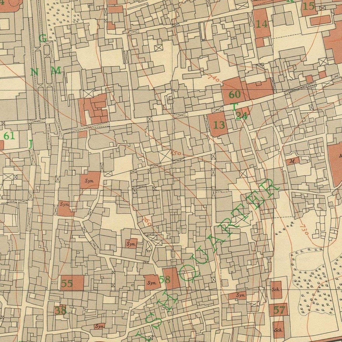 detail of the map from the centre