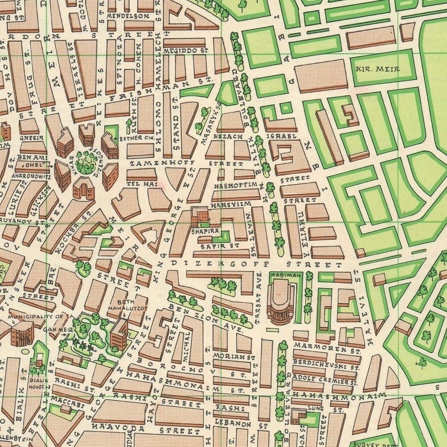 detail of the map from the centre