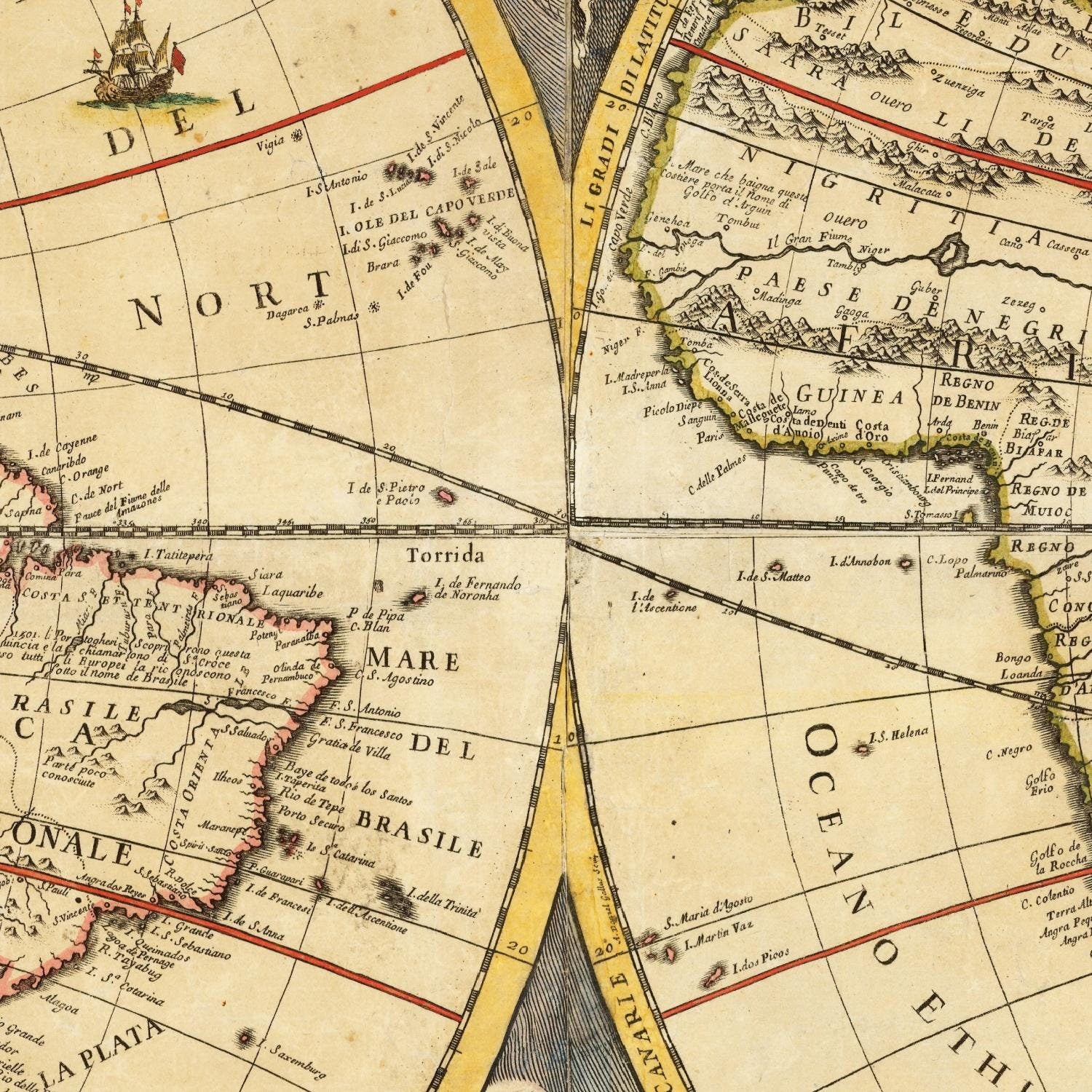 detail of the map from the centre