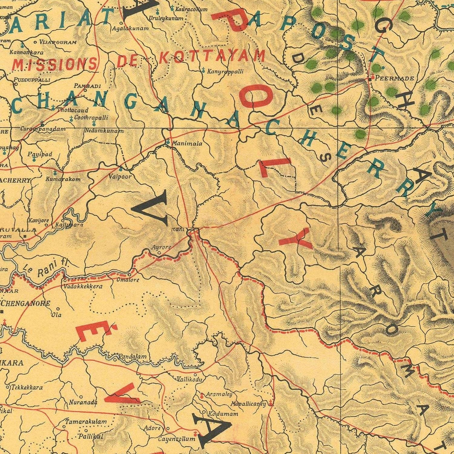 detail of the map from the centre