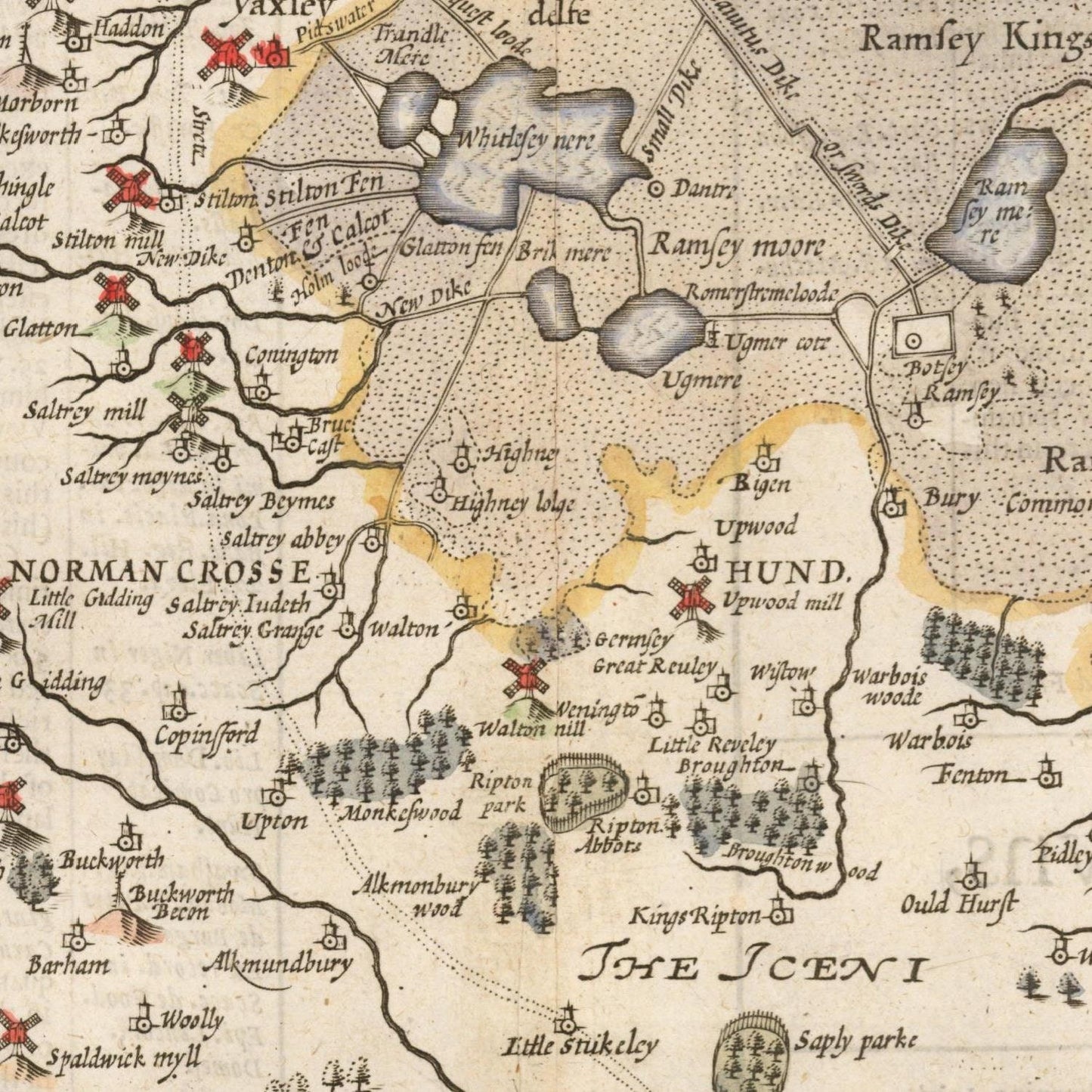 detail of the map from the centre