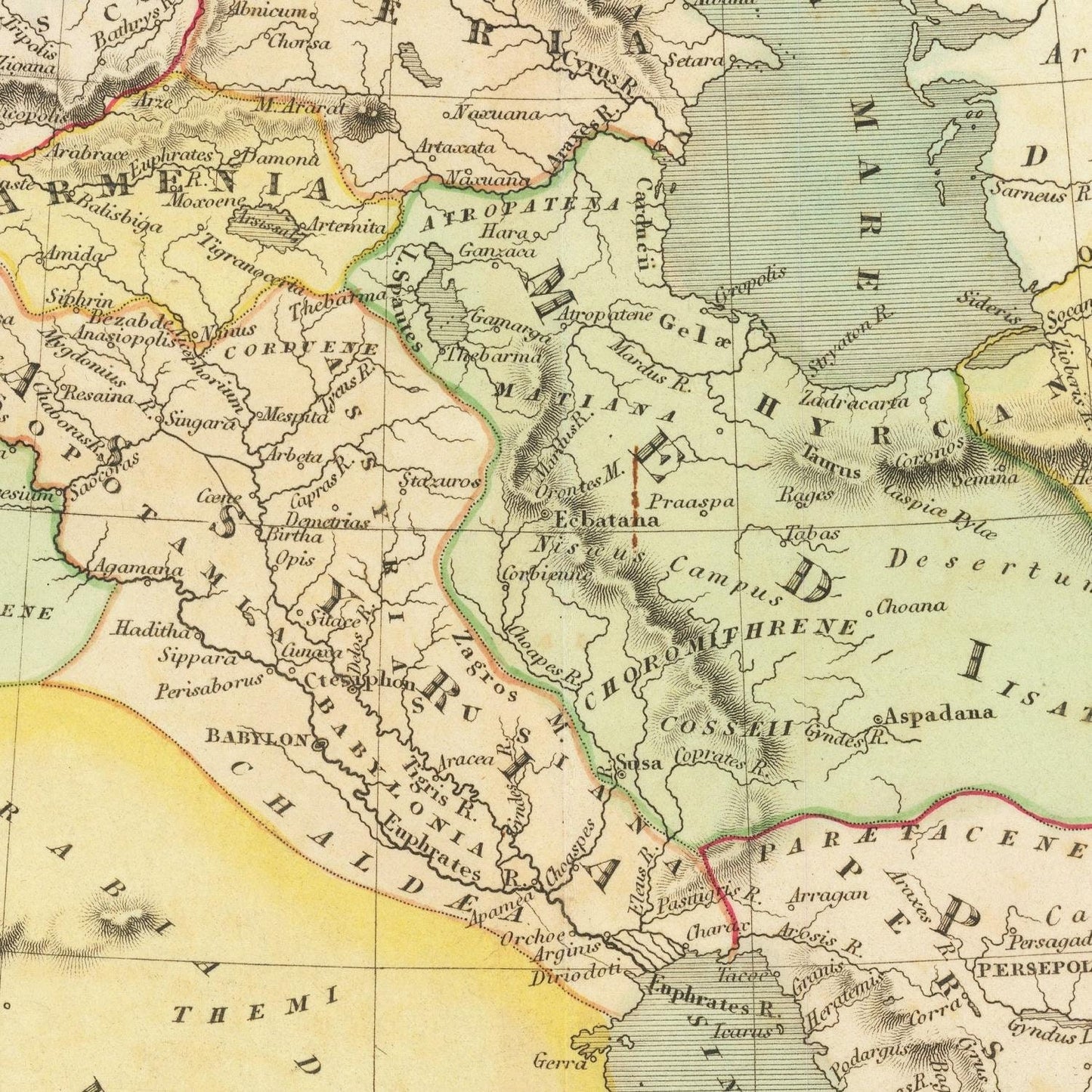 detail of the map from the centre