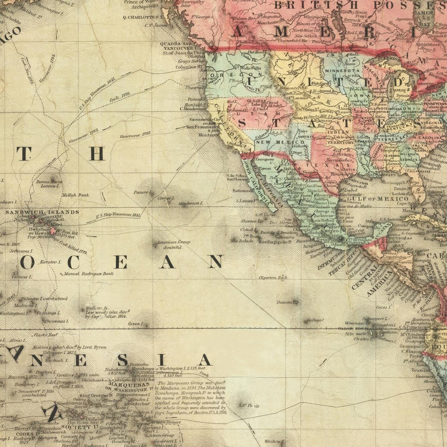 detail of the map from the centre
