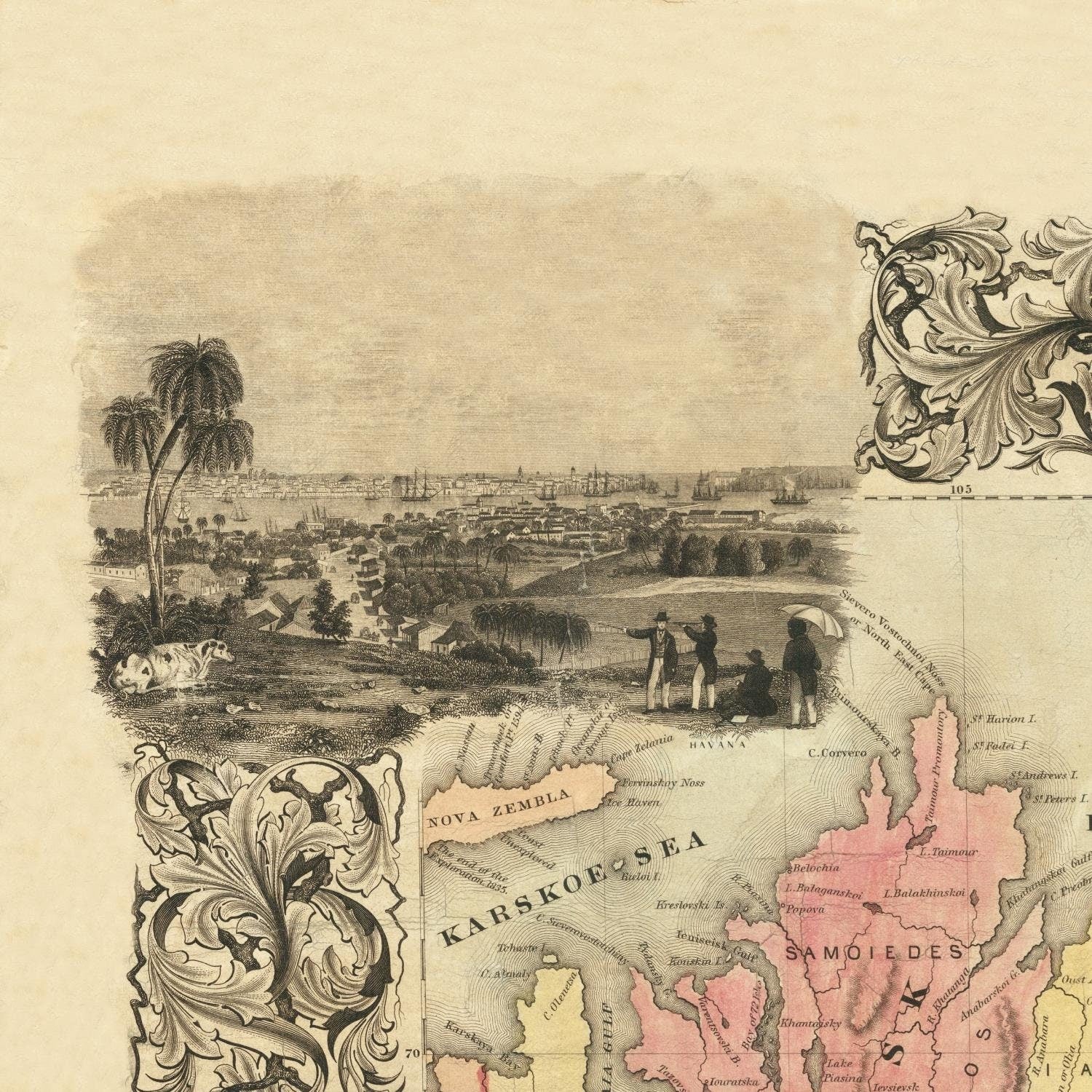 detail of the map from the top left corner