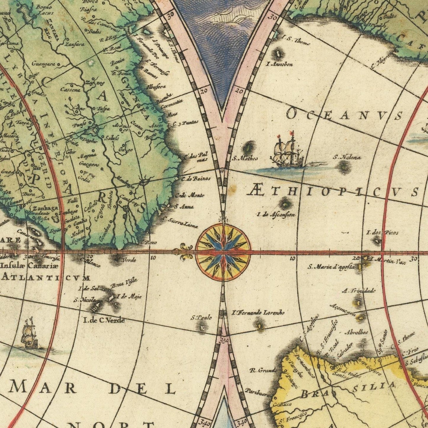 detail of the map from the centre