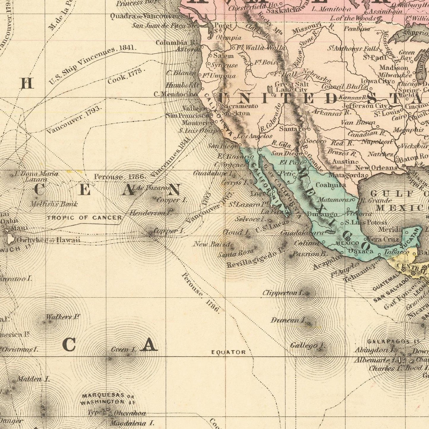 detail of the map from the centre