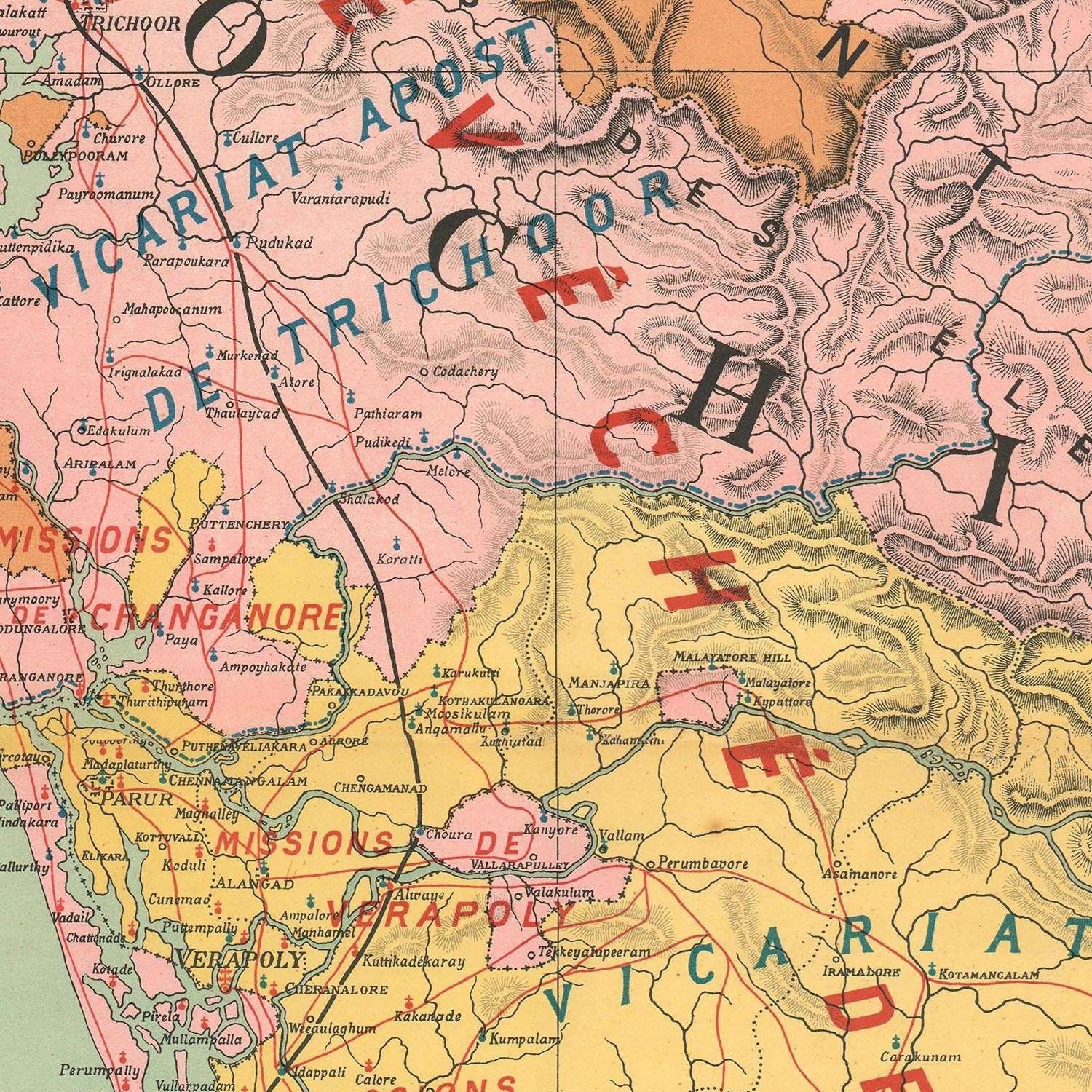 detail of the map from the centre