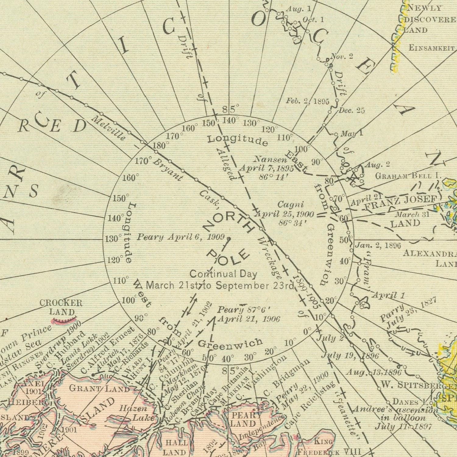 detail of the map from the centre