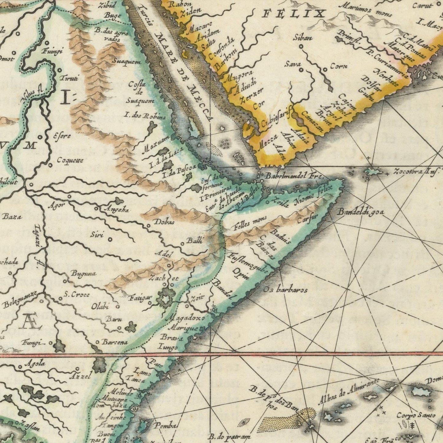 detail of the map from the centre